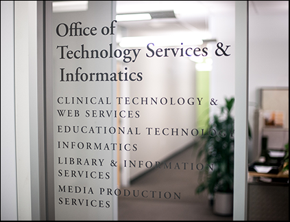 Technology Services & Informatics front window