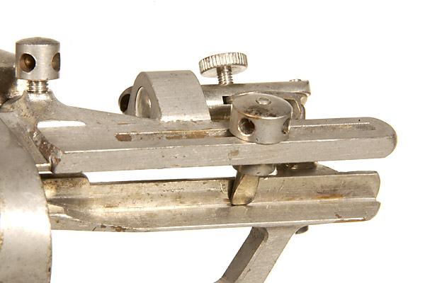 Another perspective of an adjustable vertical hinge pin.