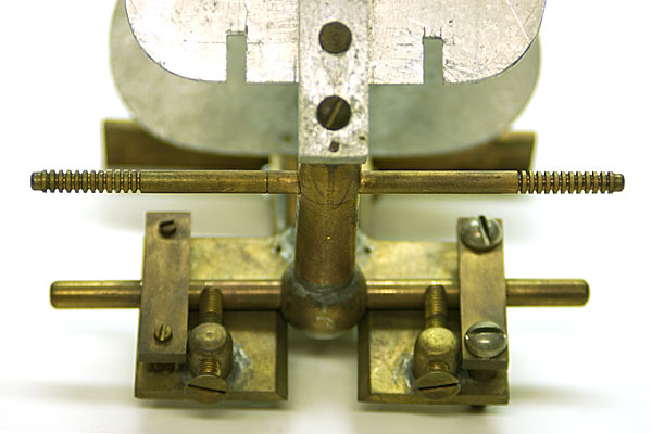 Posterior view of posterior controls. The upper horizontal rod may have been for a facebow attachment.