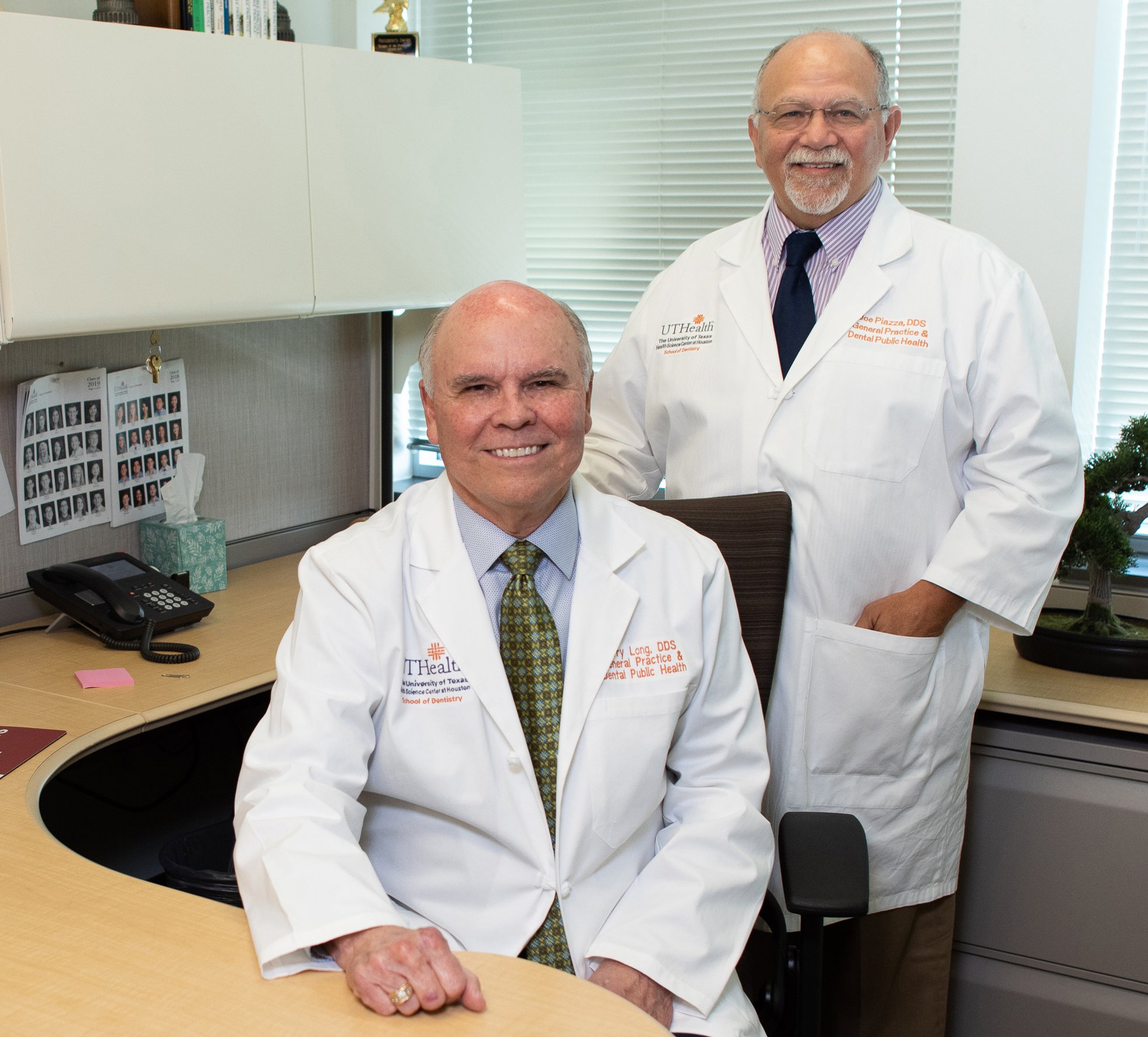 As co-directors of the Practice Consulting Team at UTHealth School of Dentistry at Houston, Drs. S. Jerry Long (left) and Joe Piazza help students and new alumni avoid costly missteps.