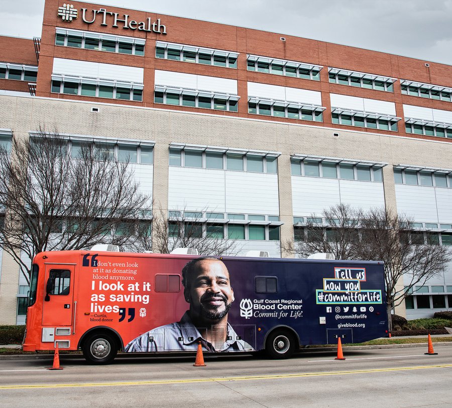 The Gulf Coast Regional Blood Center will conduct a blood drive from 9 a.m. to 3 p.m. Tuesday, June 22. The drive will be held in the Blood Center’s donor coach outside UTHealth School of Dentistry.