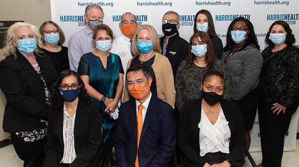 Members of UTSD and Harris Health gather for a group photo during a partnership kickoff event in October.