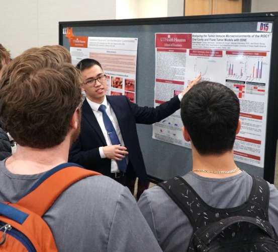 First-year Shawn Nguyen received first place in the Dental Student Category at the 2024 Scientific Table Clinic.