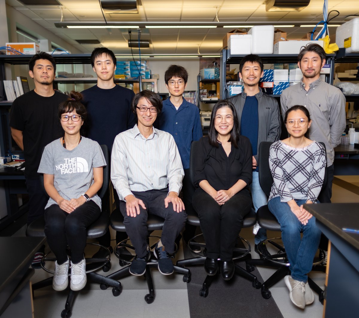 Back row: Hiroaki Manabe, MD, PhD; Shion Orikasa, DDS, PhD; Yuta Nakai, DDS, PhD; Yuki Arai, DDS, PhD; Mizuki Nagata, DDS, PhD. Front row: Chiaki Arai, DDS, PhD; Noriaki Ono, DDS, PhD; Wanida Ono, DDS, DMSc, PhD; Natnicha Praneetpong, DDS.