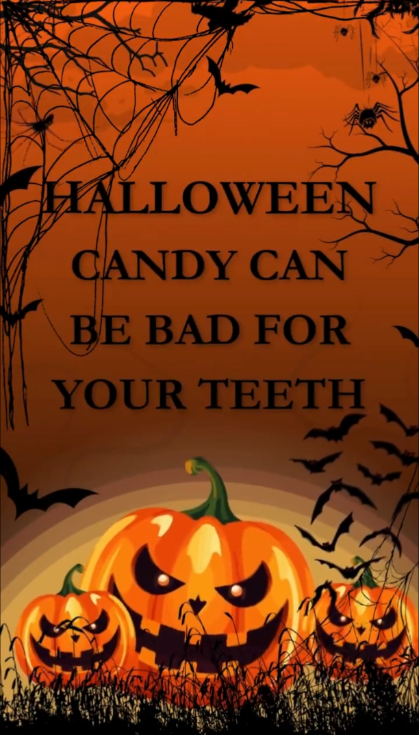 Pumpkin and bat graphic.