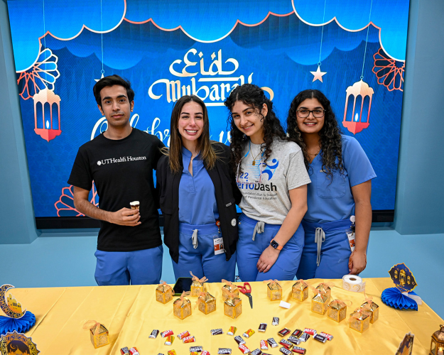 Student members of the Muslim Dental Association gather for a photo.