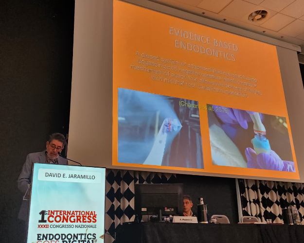 Professor David E. Jaramillo, DDS, speaks at the Italian Academy of Endodontics 1st International Congress’ “Endodontics Goes Digital” conference in Bologna, Italy.