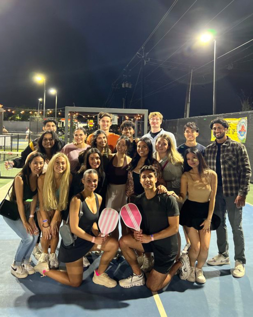 UTHealth Houston School of Dentistry students at the pickle ball competition as part of the 2024 Dentalympics.