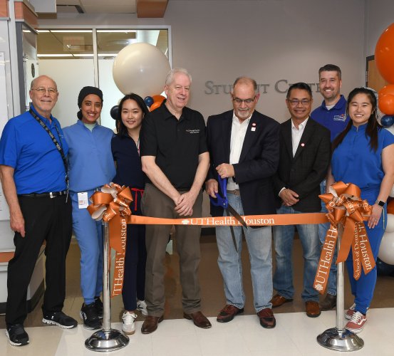 UTHealth Houston School of Dentistry christened the new Student Center in a ribbon-cutting ceremony on Feb. 9.