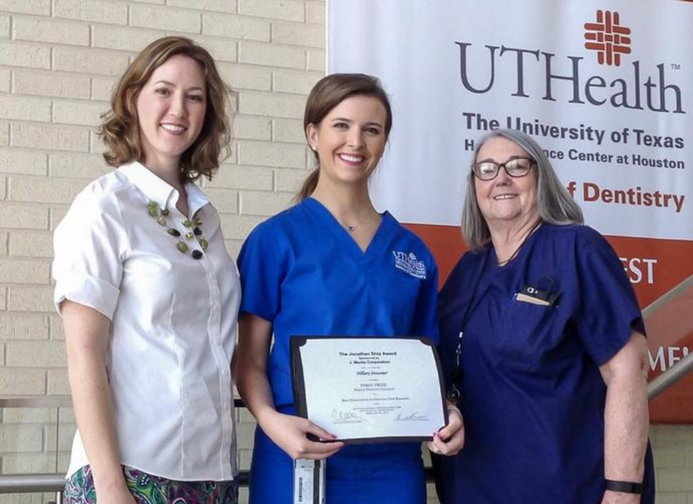 Dr. Hillary Strassner (center) won the Jonathan Ship Award in 2017. Also pictured: Drs. Cameron Jeter and June Sadowsky. Dr. Hillary Strassner (center) won the Jonathan Ship Award in 2017. Also pictured: Drs. Cameron Jeter and June Sadowsky.