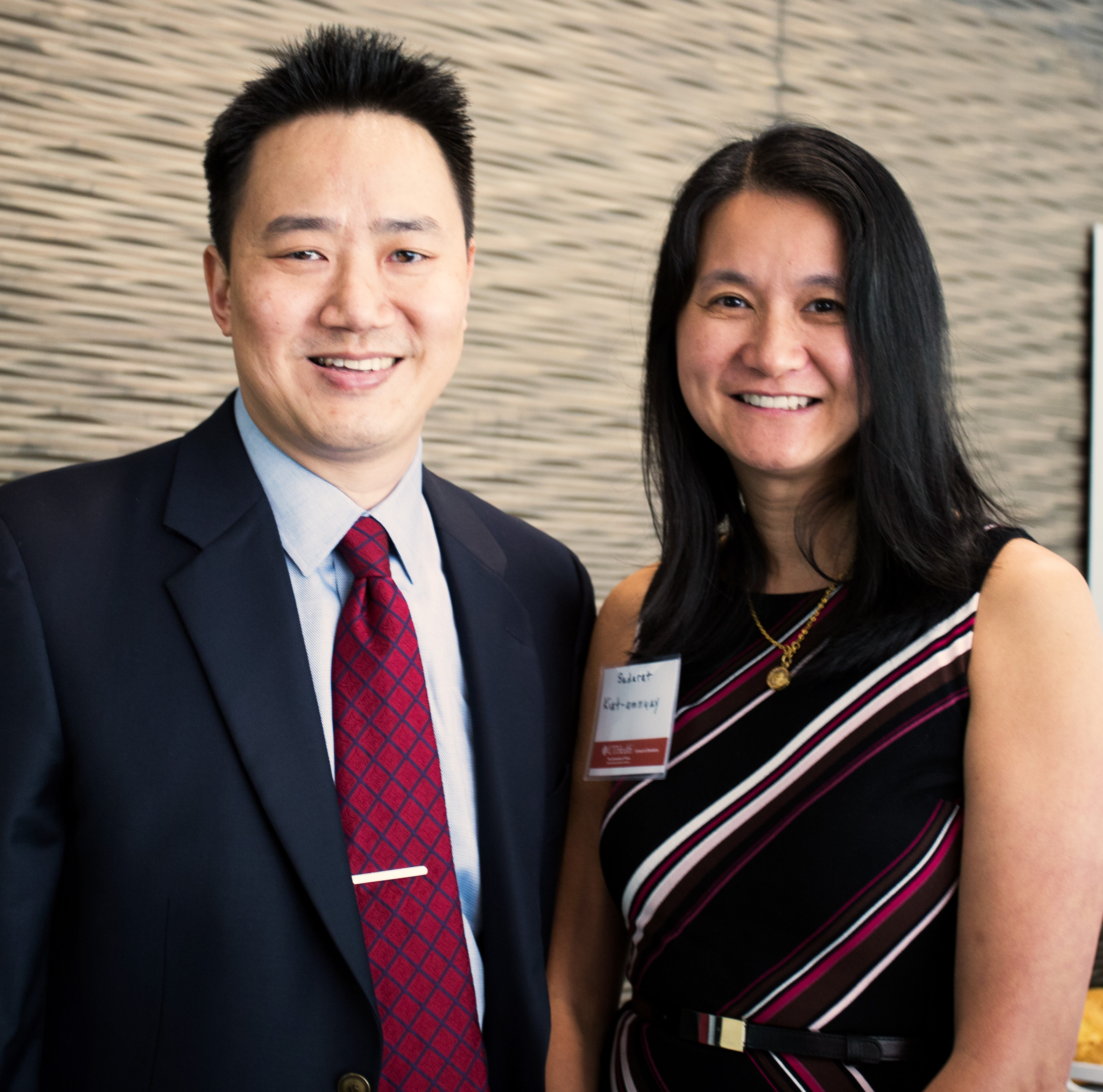 GPR Director Michael Chan, DDS, GPR ’99, visits with AEGD Director Sudarat Kiat-amnuay, DDS, AEGD ’12, at the reunion. Chan is overseeing both programs temporarily while Kiat-amnuay is on faculty development leave. GPR Director Michael Chan, DDS, GPR ’99, visits with AEGD Director Sudarat Kiat-amnuay, DDS, AEGD ’12, at the reunion. Chan is overseeing both programs temporarily while Kiat-amnuay is on faculty development leave.